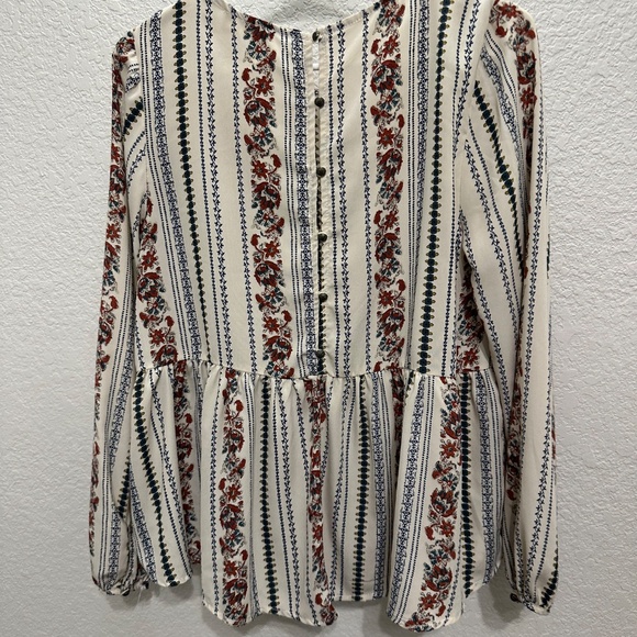 Altar'd State Blouse Women Small White Floral Shirt Peplum Boho Cottagecore - Picture 2 of 3